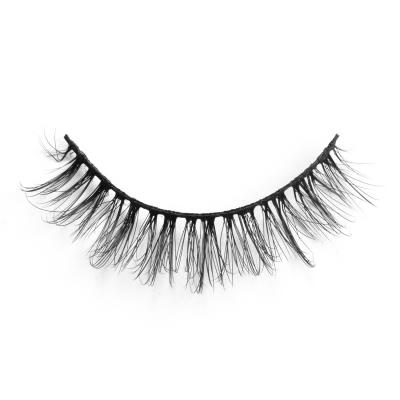 China Good Selling High Quality 3D Natural Lash Chemical Fiber Eyelashes Black Self Adhesive Reusable for sale