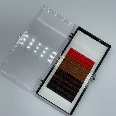 China Best Selling Full Strip Natural Soft Eyelash Multi Color Layout Lashes Natural Tapered Colored False Eyelashes for sale