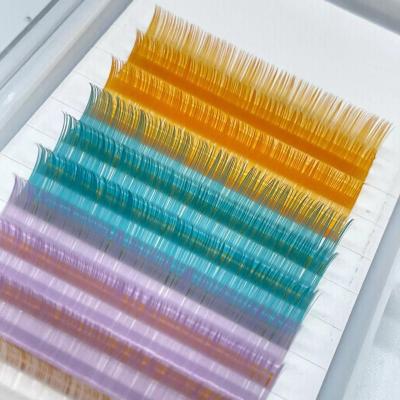 China Hot Selling Wholesale Natural Soft Natural Eyelash Strip Full Lashes Colorful Mixed Color Fluffy Layout False Tapered Eyelashes for sale