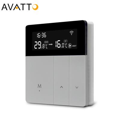 China Modern Avatto 95-230v Control LCD Show Tuya Smart Home Thermostat by Wifi for Electric Water Gas Boiler Floor Heating for sale