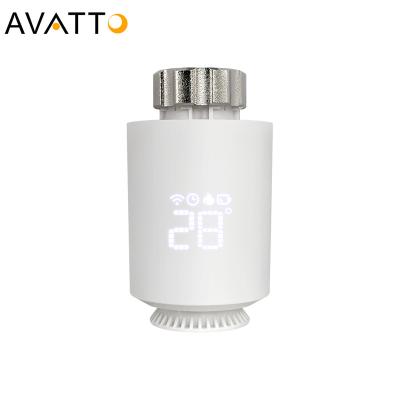 China Modern Tuya Wifi/Zigbee Radiator Valve Heater Thermostat Control Room Homertical Support App Control Install Easy Work With Alex for sale