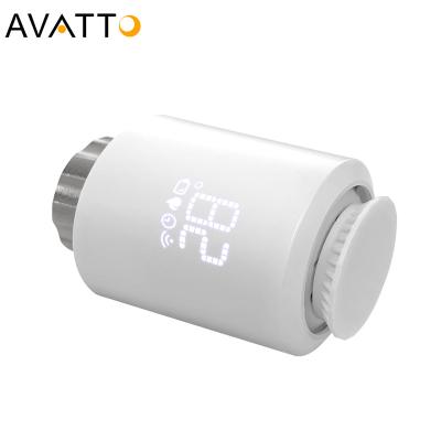 China Modern Programmable Thermostatic Avatto Tuya Zigbee Radiator Valve Heating Thermostat Control Room Radiator Valve for sale