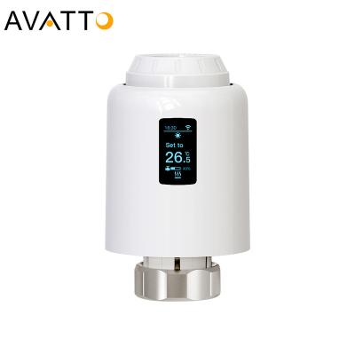 China Avatto Wifi Radiator Valve Tuya Zigbee Modern Programmable Thermostatic Digital Thermostat Smart Valve for sale