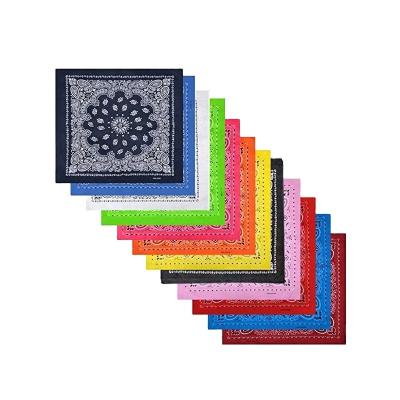 China Hot Selling Multifunctional Classic Colorful Square Bandana Sweated Paisley Absorption OEM Logo Neck Scarf Service Customized for sale