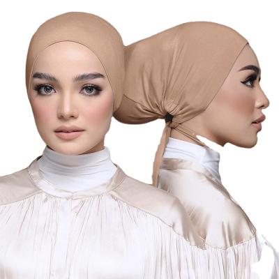 China 2021 Fashion Excellent Modal Inner Hijab Undercap Solid Color Accept LOGO Custom Hijab Undercap for sale