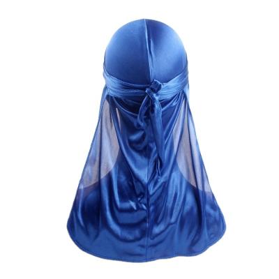 China Promotion elastic duragsic headwear custom colored elastic laser hat tail scarf durags and cowls cycling silk long for sale