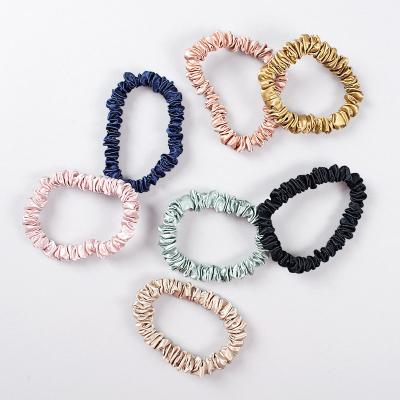 China Small headband hair sports ring mulberry silk temperament female hair rope elastic band head ornaments pure silk simple silk flower for sale