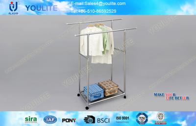 China Extended Retractable Mobile Clothes Rack / Metal Connector Clothing Object Carrier for sale