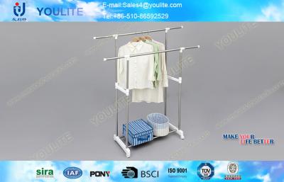 China Retractable Stainless Steel Clothes Drying Rack , Commercial Clothing Display Racks for sale