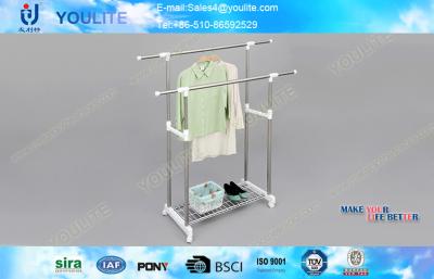 China Double Pole Indoor Outdoor Telescopic Clothes Rack with Steel Pipe Anti-aging and Anti-rust for sale