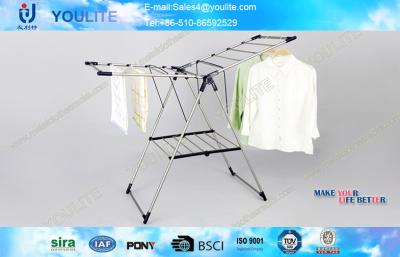 China Folding Wing Heavy Duty Clothes Drying Rack , Indoor Outdoor Steel Metal Clothes Drying Racks for sale