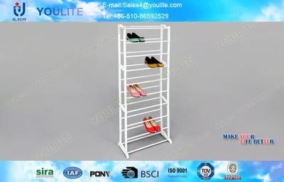 China Multi-Layer Metal Shoe Racks and Article Rack / Doorway Plastic Shoes Display Shelf for sale