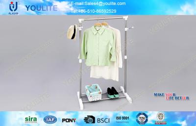 China Mobile Portable Commercial Clothing Display Rack and Stand with Pothook and Shoe Holder for sale