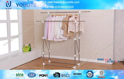 China Balcony Space Saving Collapsible Clothes Rack / Folding Clothing Racks and Stands for sale