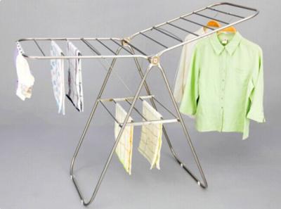 China Urban Industrial Folding Clothes Rack , Heavy Duty Double Bar Garment Drying Rack for sale