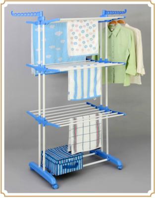 China 3 Tier Free Standing Clothes Drying Rack , Indoor / Outdoor Clothing Hanger Storage Rack for sale