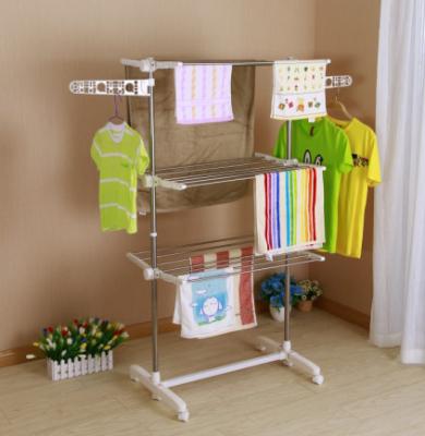 China Collapsible Indoor Laundry Drying Rack Three-tier with Commodity Shelf for sale