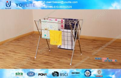 China Stainless Steel Bathroom Floor Standing Towel Rack Foldable Customized for sale