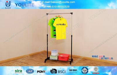 China Sturdy Single-pole Garment Drying Rack Eco-friendly Wheeled for sale