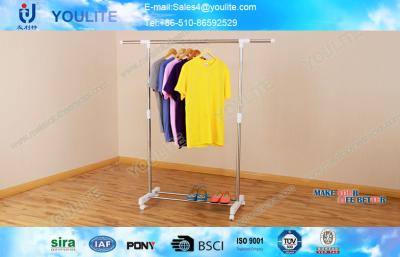 China Rolling Single Pole Clothes Rack for Shoes and Shirts / Scalable Clothing Drying Hanger for sale