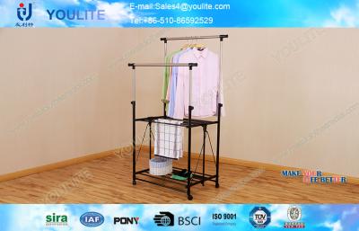 China Double Layer DIY Collapsible Clothes Drying Rack Stainless Steel Pipe for sale