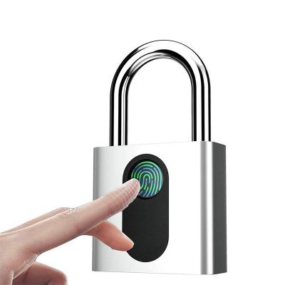 China Bike Fingerprint Unlock Security Zinc Alloy Smart Electronic Padlock Waterproof Anti-theft for sale