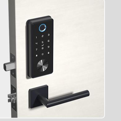 China Black Smart WiFi Tuya Fingerprint Digital Door Lock Unlock with Code APP and Fingerprint for sale