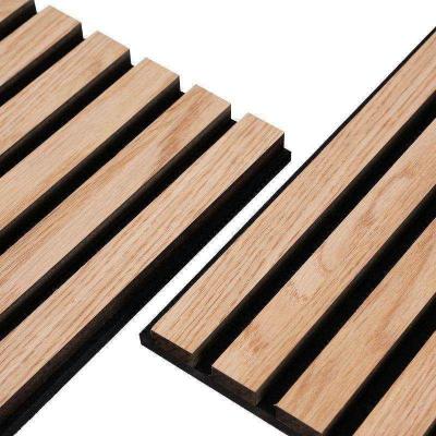 China Modern Design Style Acoustic Slat Wall Panel with 100% Polyester Fiber and Wood Slats for sale