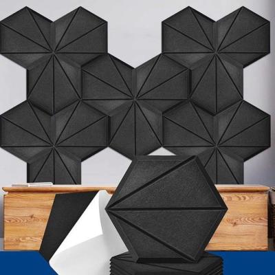 China Modern Design Acoustic Sound Proof Pet Customized Size Self-Adhesive Decoration Polyester Acoustic Panels for sale