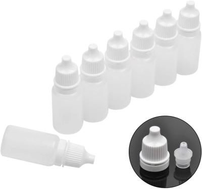 China Other Household Products Factory Stock 10ml PET Clear Plastic Liquid Eye Drop Bottle With Child Safe Screw Cover for sale