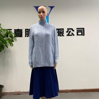 China Hot Selling Blue Neck Women's Anti-wrinkle Fashion Color Sweater Turtle Sweater for sale