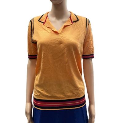 China 2021 Hot Selling Orange Anti-wrinkle Cotton Jumpers Woman's Vintage Sweaters for sale