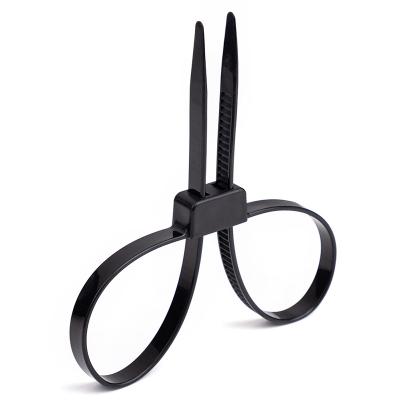 China Factory Hot Selling Double Buckle Nylon Cable Ties Double Lock Plastic Handcuff White Handcuff Plastic Self-Locking Nylon Police for sale