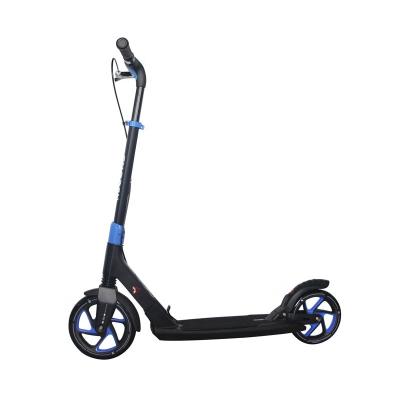 China Youth 230MM PU Big Wheels City Scooter Two Wheels Low Unit Weight Platform Kick Scooter Adult Folding Push Scooter for sale