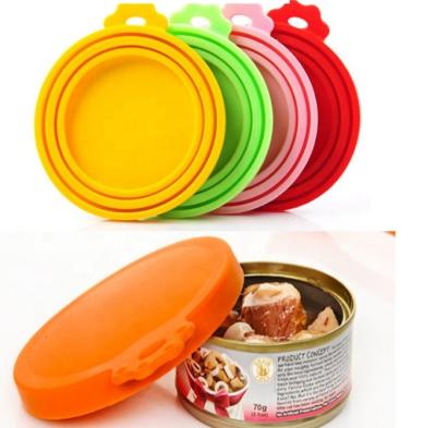 China Non Spill Pet Food Silicone Can Lids Silicone Pet Can Lids For Dog And Cat Food for sale