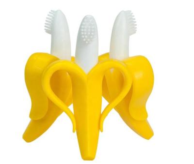 China Non Toxic BPA Silicone Banana Teether Soft Soft Toothbrush Free Teething for sale