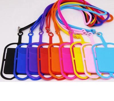 China Custom Non-Toxic Silicone Phone Lanyard Strap Phone Case Silicone Lanyard Cell Phone Holder for sale