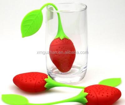 China Viable BPA Free Cute Strawberry Shape Silicone Tea Infusers for sale