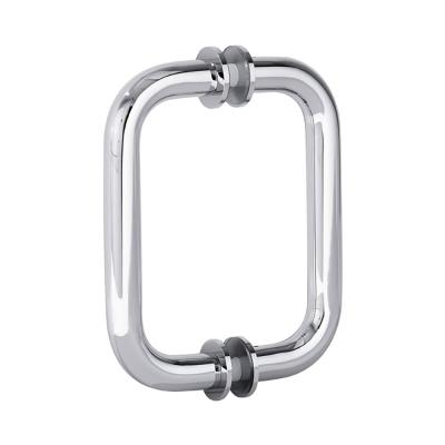 China Modern 304 Series Stainless Steel Tubular Back to Back Handle for Glass Partition Door Shower Door Pull Handle Shower Enclosure for sale