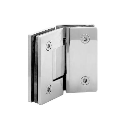 China Modern 135 Degree Stainless Steel Zinc Alloy Brass Hinge For Shower Door Bathroom Enclosure Satin Mirror Finish Flange for sale