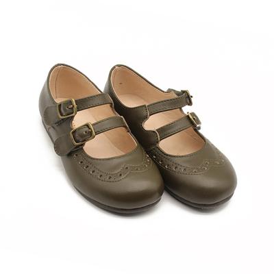 China Hot Selling Round Product Mary Jane Hand Punch Girl Genuine Leather Casual Shoes for sale