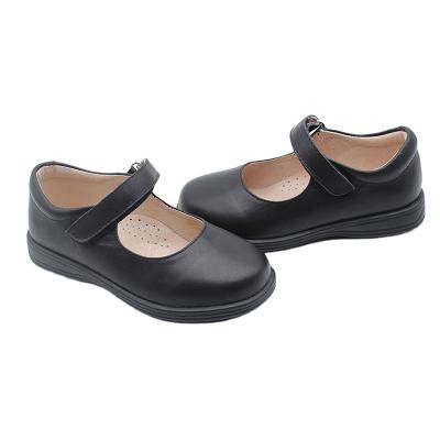 China Wholesale Custom Made Children's Casual Shoes Lightweight Comfortable Children's School Girls Black Leather Shoes Round for sale