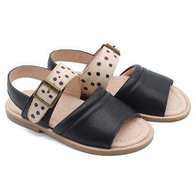 China Polka Dot Girls Comfortable Genuine Leather Handmade Sandals Others High End Children's Leather Shoes for sale