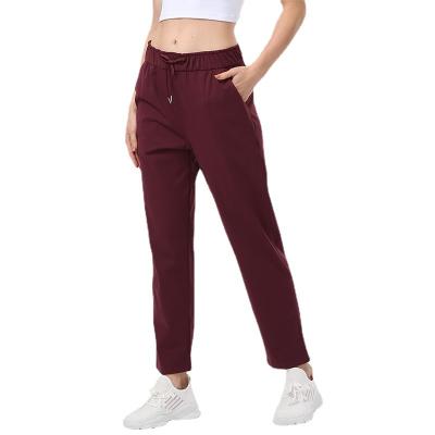 China New Autumn Winter Quick Dry Elastic Band Sidiou Slim Waisted Yoga Joggers Women Sweatpants Breathable Loose Sport Fitness Tops for sale