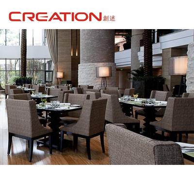 China Modern Design Restaurant Hotel Furniture Manufacturer Wooden Upholstery Covered Teak Dining Table And Chair For 3 4 Five Star Hotel for sale