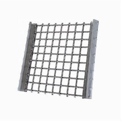 China Plain Weave Pre-crimped Opening Wire Mesh/65Mn Iron Plate Square Edge Single Bending Stainless Steel Wire Screen Single Crimped Sand Sieving Mesh for sale