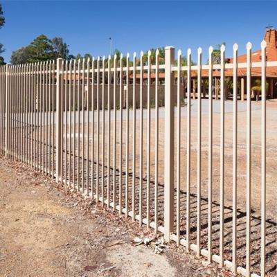 China Hot Selling Corrosion Resistance Easily Assembled Waterproof White Color Tubular Steel Fence for sale