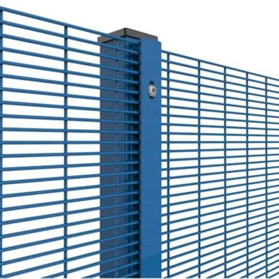 China Easily Assembled Blue PVC Coated 358 Welded Wire Mesh Security Fence for sale