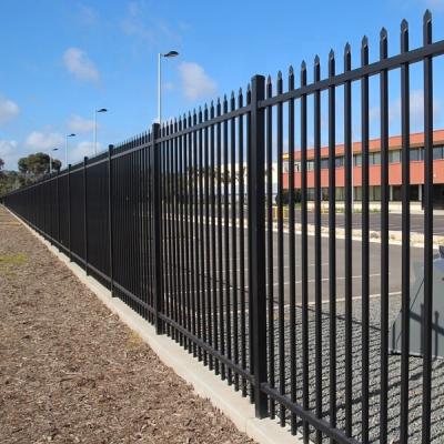 China Decorative Black Garden Palisade Easily Assembled Wrought Iron Panels Tubular Security Fence for sale