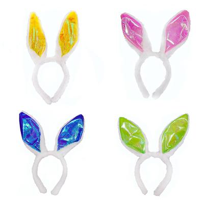 China Halloween Easter Shiny Bunny Ears Headband Party Hair Accessory Halloween Easter Shiny Bunny Ears Headband for Adult Kids Party Costume for sale